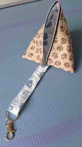 Leckerlie-Tasche Tetraeder beige-braun - Bild vergrern 