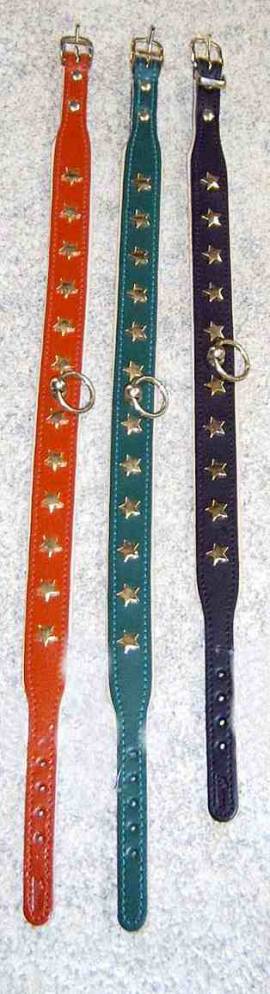 Halsband Leder Mini-Star - Bild vergr��ern 
