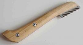 Trimmmesser mit Holzgriff handmade medium gezahnt - Bild vergr��ern 