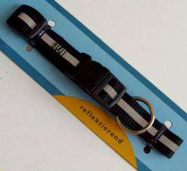 Gurt-Halsband mit reflektierendem Streifen schwarz - Bild vergr��ern 