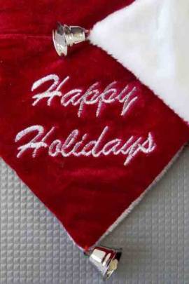 Weihnachtshalsband Halsband mit Halstuch und Schelle -Happy Holidays- - Bild vergrern 