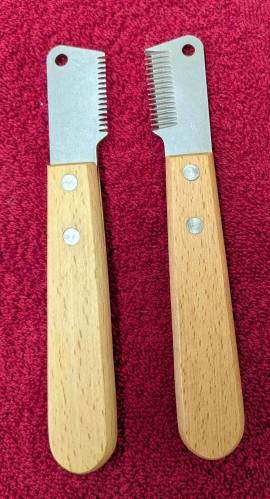 Trimmmesser mit Holzgriff medium oder fein gezahnt - Bild vergr��ern 
