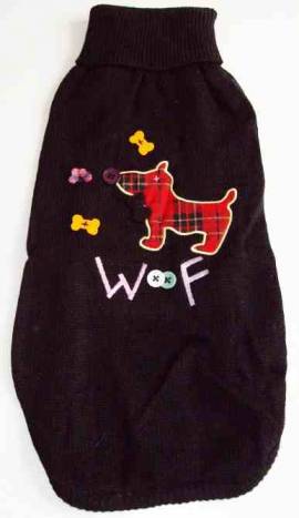Hundepullover Highland schwarz mit bunt - Bild vergrern 