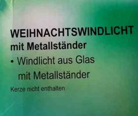 Weihnachtswindlicht rot 20 cm - Bild vergrern 